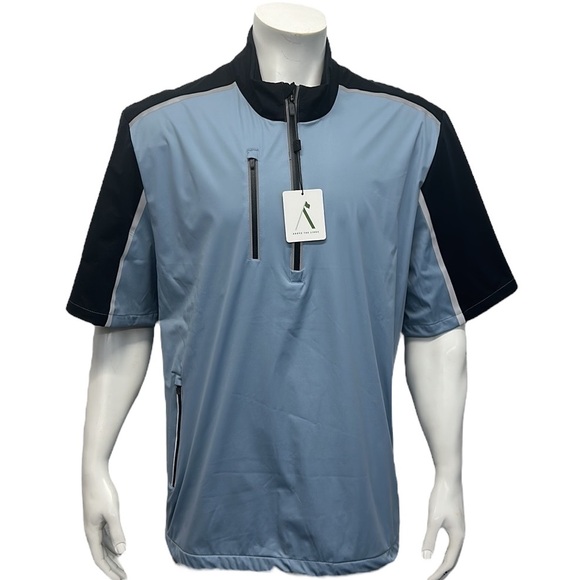 NWT Above The Links Elite Performance Denim Blue-Black Golf Rain Wind Jacket XL - Picture 6 of 15